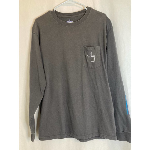 Guy Harvey By AFTCO Men’s T-Shirt Large Long Sleeve‎ Gray - Picture 1 of 9